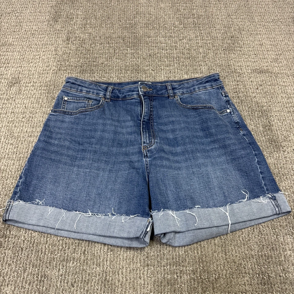 Pantalones Cortos Rafaella Azul Denim Bolsillos Mujer Talla 12 Foto 4 de 4