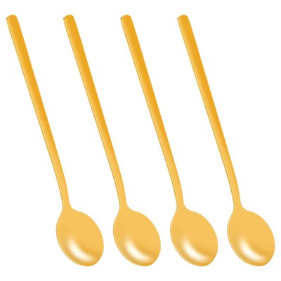 4 Stück/Set Runde Form Kaffeelöffel Edelstahl Teelöffel Zucker Dessert7810