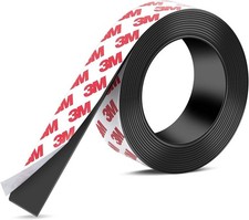 Strong Adhesive Magnetic Tape Strip Roll- 1" x 10ft, Cuttable Magnetic Sheets fo