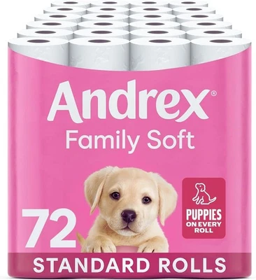 Andrex Family Soft Toilet Tissue 72 Rolls (Previously Andrex Gentle Clean) Gentl