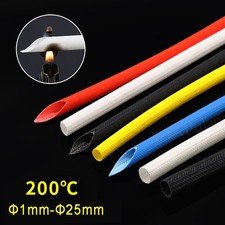  1mm 25mm Silicon Fiber Glass Insulated Tube Braided High Temperature Sleeving