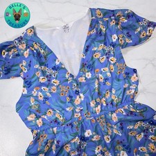 Laroque Dress Large Monroe Midi Boho Cottagecore Floral Blue Peasant Prairie