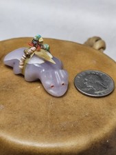 NATIVE AMERICAN - ZUNI Indian flourite miniature badger fetish - DARYL SHACK
