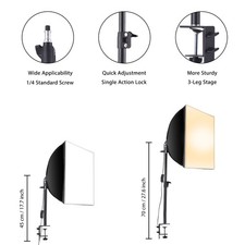 Desktop Studio Photography Light Kit Clip-on Softbox Lighting Kit With 40x40cm