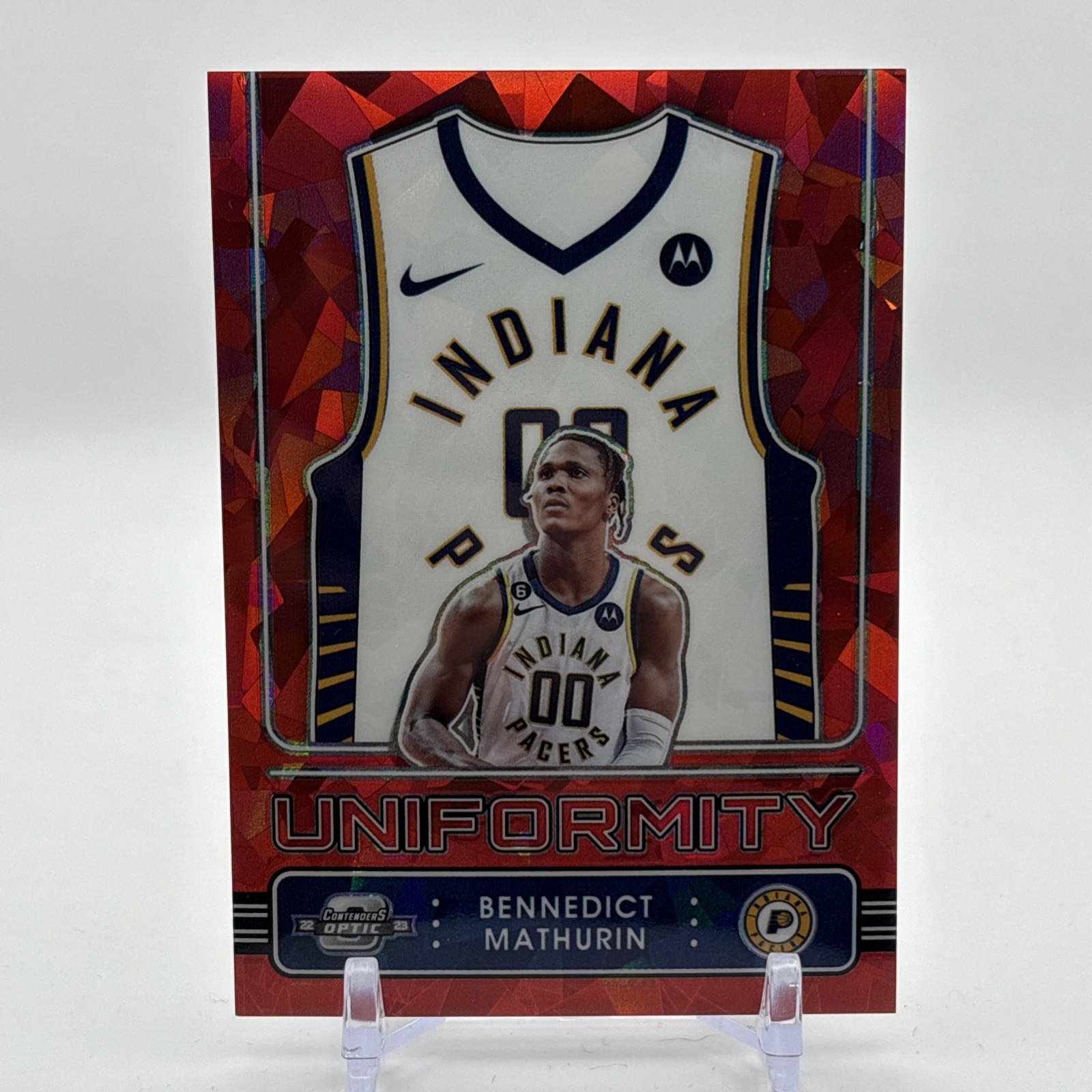 2022 Contenders Optic Uniformity Red Cracked Ice Prizm Bennedict Mathurin