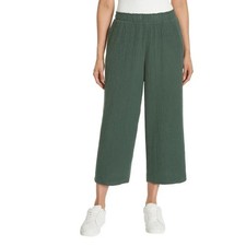 NWT Jessica Simpson Gauze Women's Wide Leg Crop Pants, Green- Large