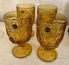 Moon & Star Amber Goblets 3602-2 Set of 4 LE Smith New, Old Stock — photo 2