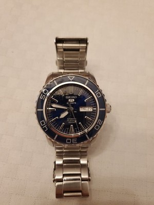 Seiko 5 Sports 7S36-04N0 Day Date 100m Navy Dial Automatic Men's