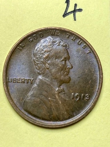 1913 LINCOLN WHEAT CENT,  high condition coin, XF-AU #4