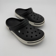 Crocs Crocband Black W/ White Clogs Shoes Size Women's 9 Men's 7