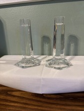 Tiffany & Co. Crystal Set Of Candlesticks 1986 Fl Wright Fdn