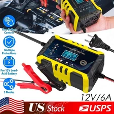 Car Battery Charger Heavy Duty 12V/6A Smart Automatic Intelligent Pulse Repair