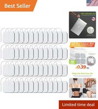 TENS Unit Electrode Pads 2"x2" 48 Pcs Value Pack, Reusable Latex-Free TENS Un...