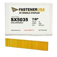 7/8" LEG x 7/32" CROWN 18GA GALV STAPLES 5,000ct | SX5035-78