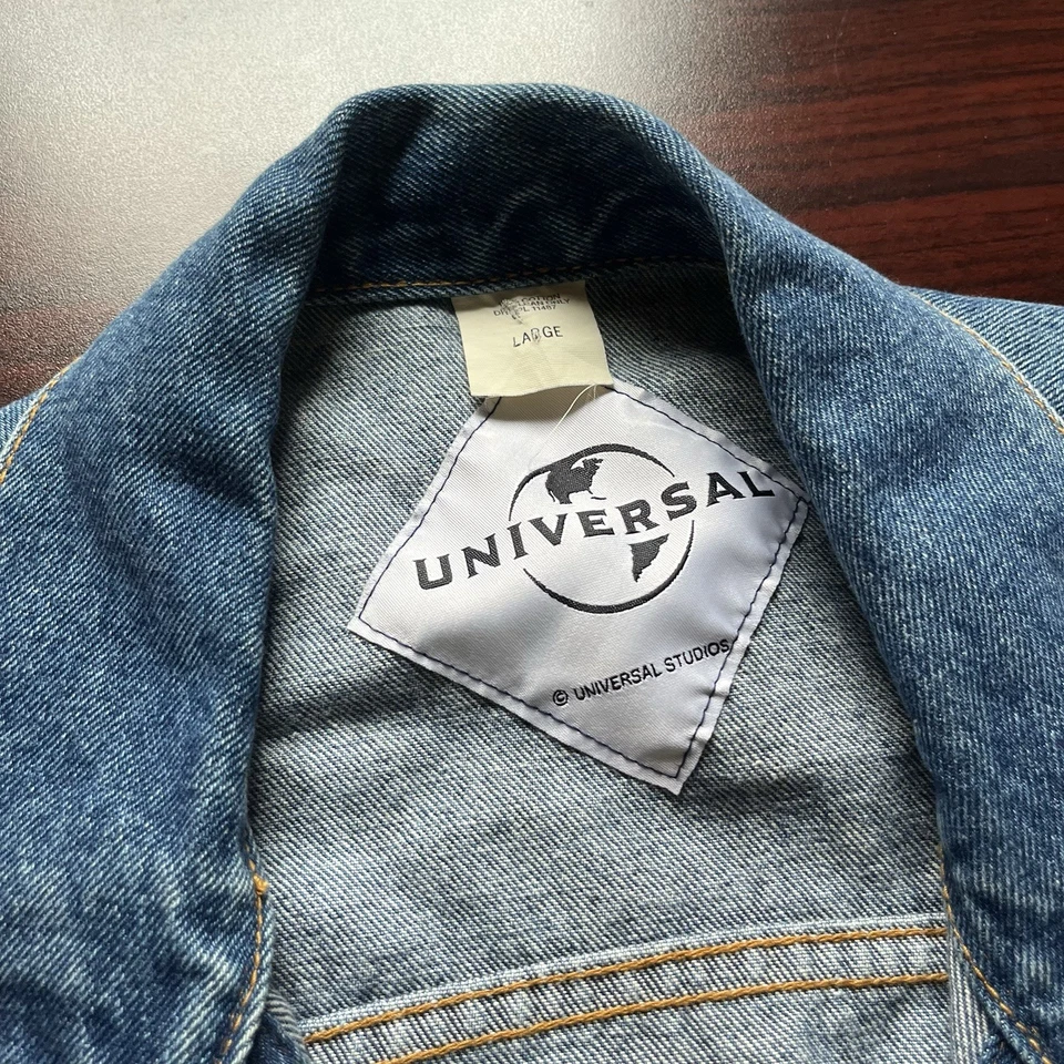 Vintage Universal Studios Orlando Denim Jean Jacket 80s 90s Size Large - Image 2 of 4
