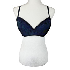 Maidenform Bra Women 34D Black Padded Wireless Lace T-Shirt Bra