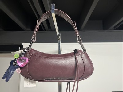 NWT Steve Madden Bfranz Charm Bear Heart Shoulder Bag Satchel Burgundy Red Y2K