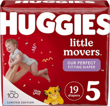 Size 5 Diapers, Little Movers Baby Diapers, Size 5 27 Lbs , 19 Count