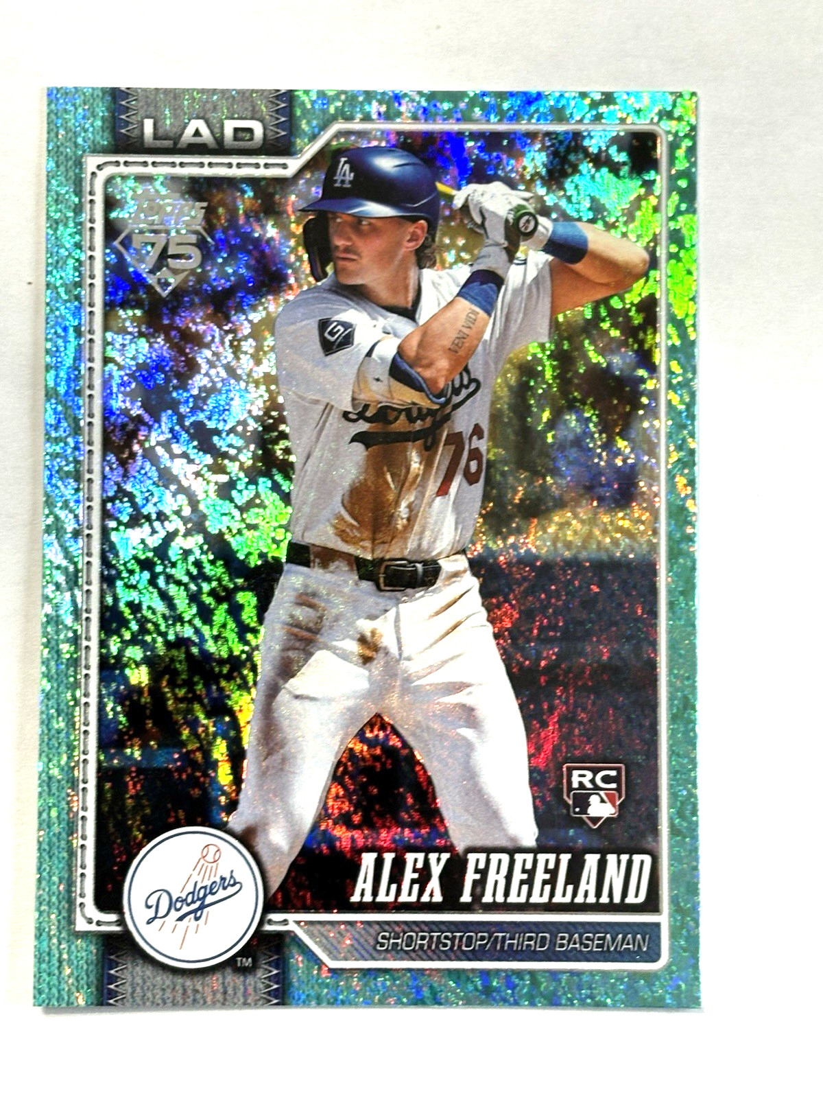 2026 Topps Alex Freeland Aqua Holo Foil Rookie Card #74 Dodgers
