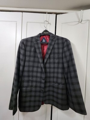 Mens 42R Buffalo David Bitton Blazer Charcoal Plaid Sport Coat #Dapper #mensuits