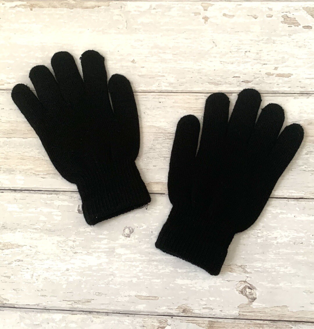 L.L. Bean Big Kids Finger Mittens Gloves Winter Black Girls Boys