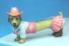 Ceramic Hot Dog Golden Retriever Fashion Art. Hand Painted. 6".