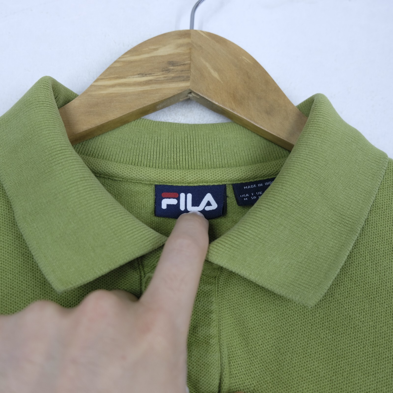 Maglia Polo Fila Taglia 50 Uomo Logo Comodo Cotone Pratico Tinta Unita Verde Man