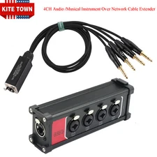 4 Channel 1/4" TRS Audio to Multi Over RJ45 Ethercon Network Extender Cable