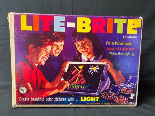 Vintage Original 1967 Lite-Brite Set Hasbro Scooby Doo Pages Box Pegs Works - Picture 1 of 19