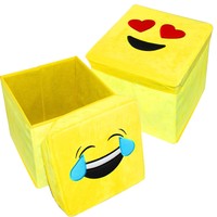 Joyin Toy Pack Of 2 Emoji Toy Storage Chest Collapsible Folding Organizer Sto... on sale Joyin Toy Pack Of 2 Emoji Toy Storage Chest Collapsible Folding Organizer Sto... on sale