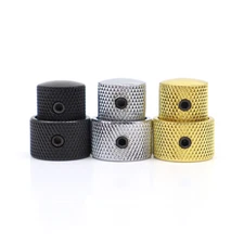 Metal Concentric Stacked Knobs,Dual Knurled Control Knobs,Dome Volume Tone Knobs