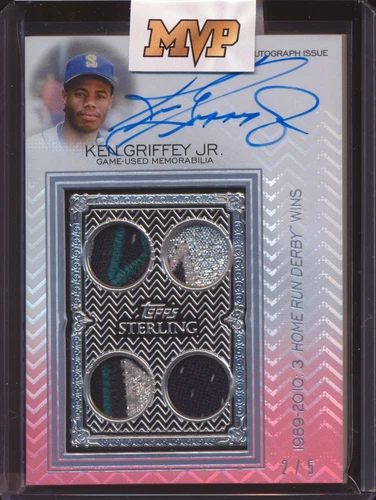 2021 TOPPS STERLING KEN GRIFFEY JR. QUAD PATCH JERSEY AUTO AUTOGRAPH 2/5!