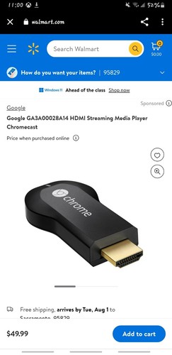 Chrome Cast HDMI WiFi Media Streamer Portable Model H2G2-42 - Picture 3 of 3