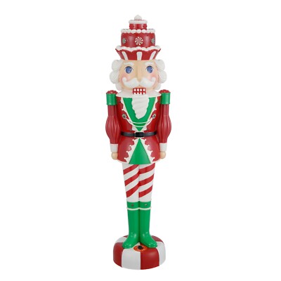 Christmas Collectible Peppermint Nutcracker Figurine Music And Led Illumination
