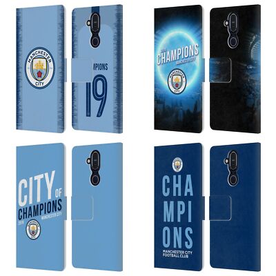 MANCHESTER CITY MAN CITY FC 2019 CHAMPIONS LEATHER BOOK CASE FOR NOKIA PHONES