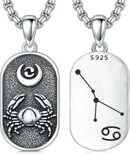 Zodiac Necklace 925 Sterling Silver Constellation Horoscope Jewelry Astrology Gi