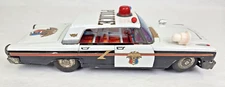 1964 Ford Battery Op "Police" Sedan Taiyo (Japan) 12 1/2" Long Tinplate Metal