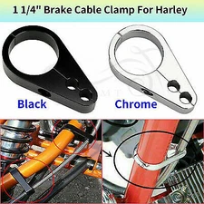Clutch Cable Brake Line Clamp Holder for Harley Dyna Sportster 1-1/4" Handlebar