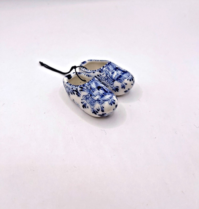 Ceramic Blue and White Windmill Dutch Shoe Ornament