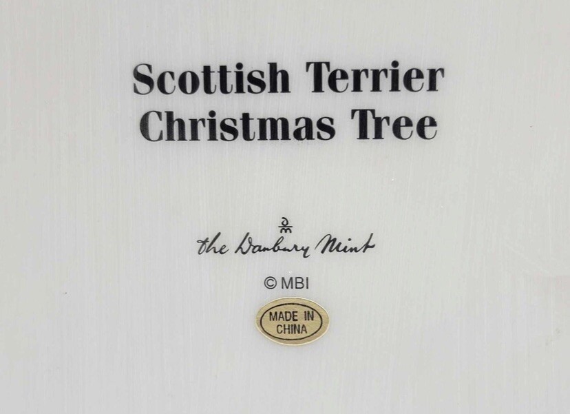 Danbury Mint Scottie Scottish Terrier Christmas Lighted Tree Works No