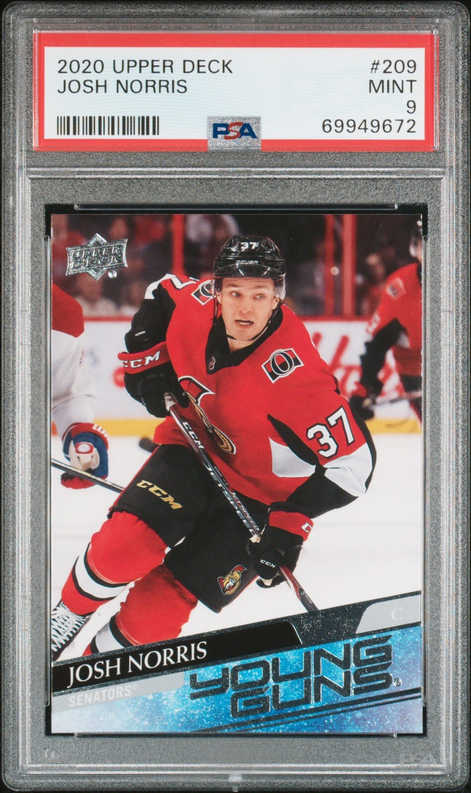 2020-21 Upper Deck Young Guns #209 Josh Norris RC PSA 9 Mint
