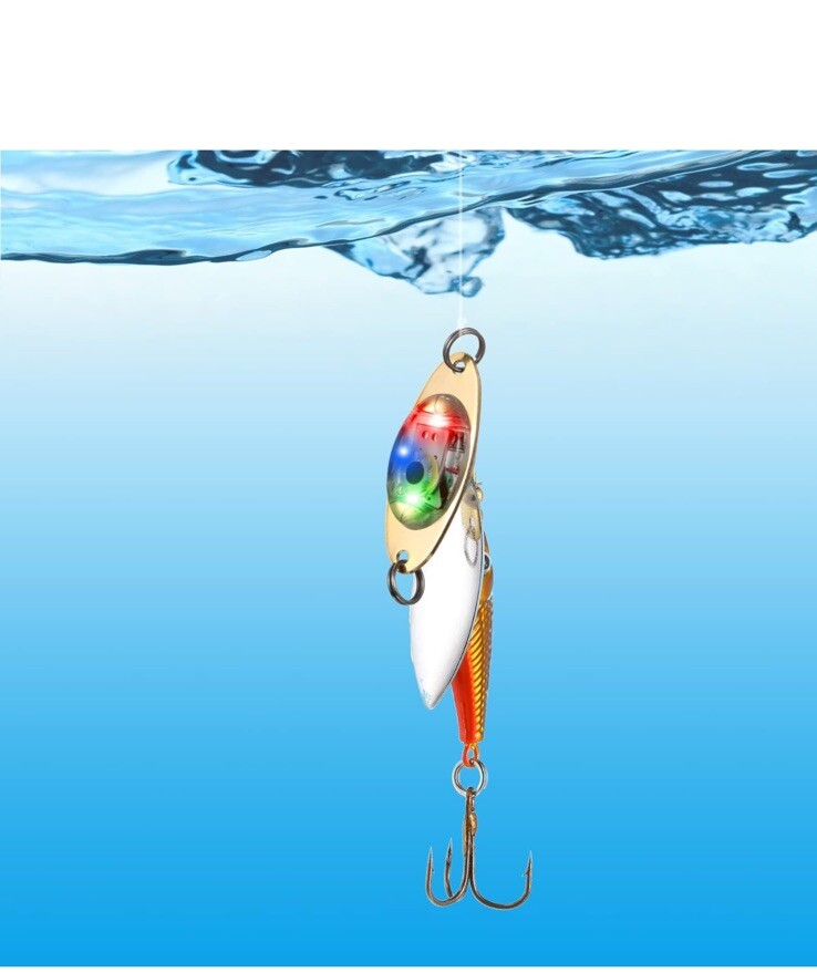 20 LED Fishing Lures Fishing Spoons Underwater Flasher Bass Halibut Flashing - Image 5