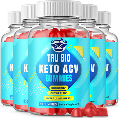 (5 Pack) Tru Bio Keto Gummies Max Strength - Official Formula, Vegan, Non GMO - 