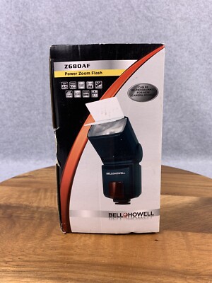 Bell Howell Z680AF-C Power Zoom Flash Black Reprogrammable For Canon EOS