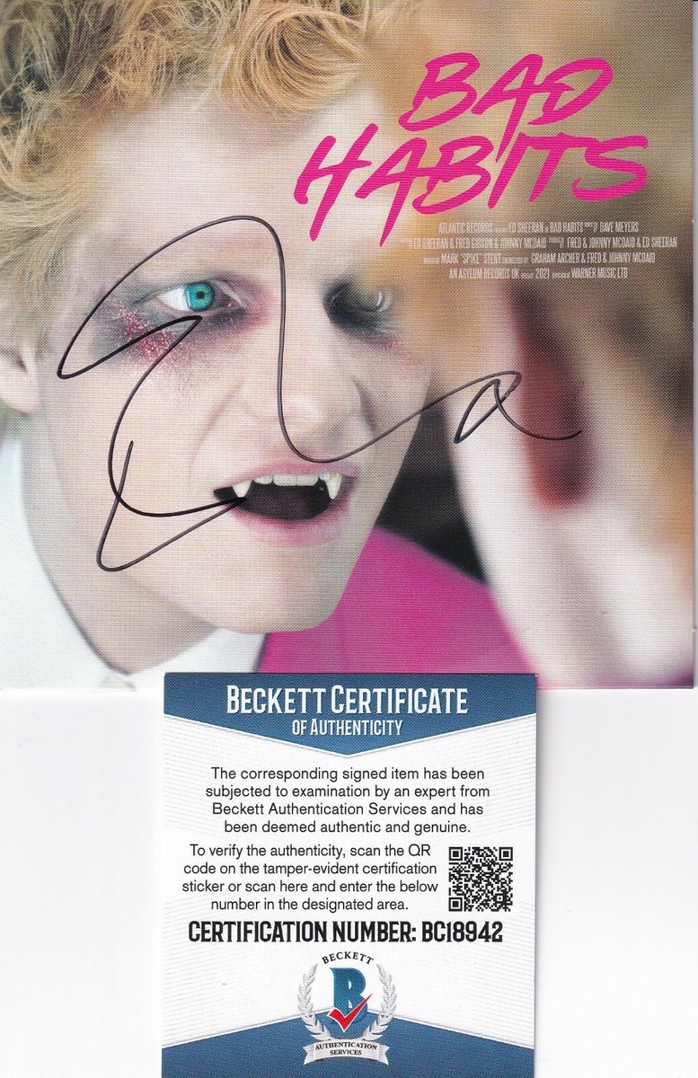直筆サイン入り Ed Sheeran Bad Habits シングルCD ED SHEERAN signed (BAD HABITS Brand New CD Single cover w/cd