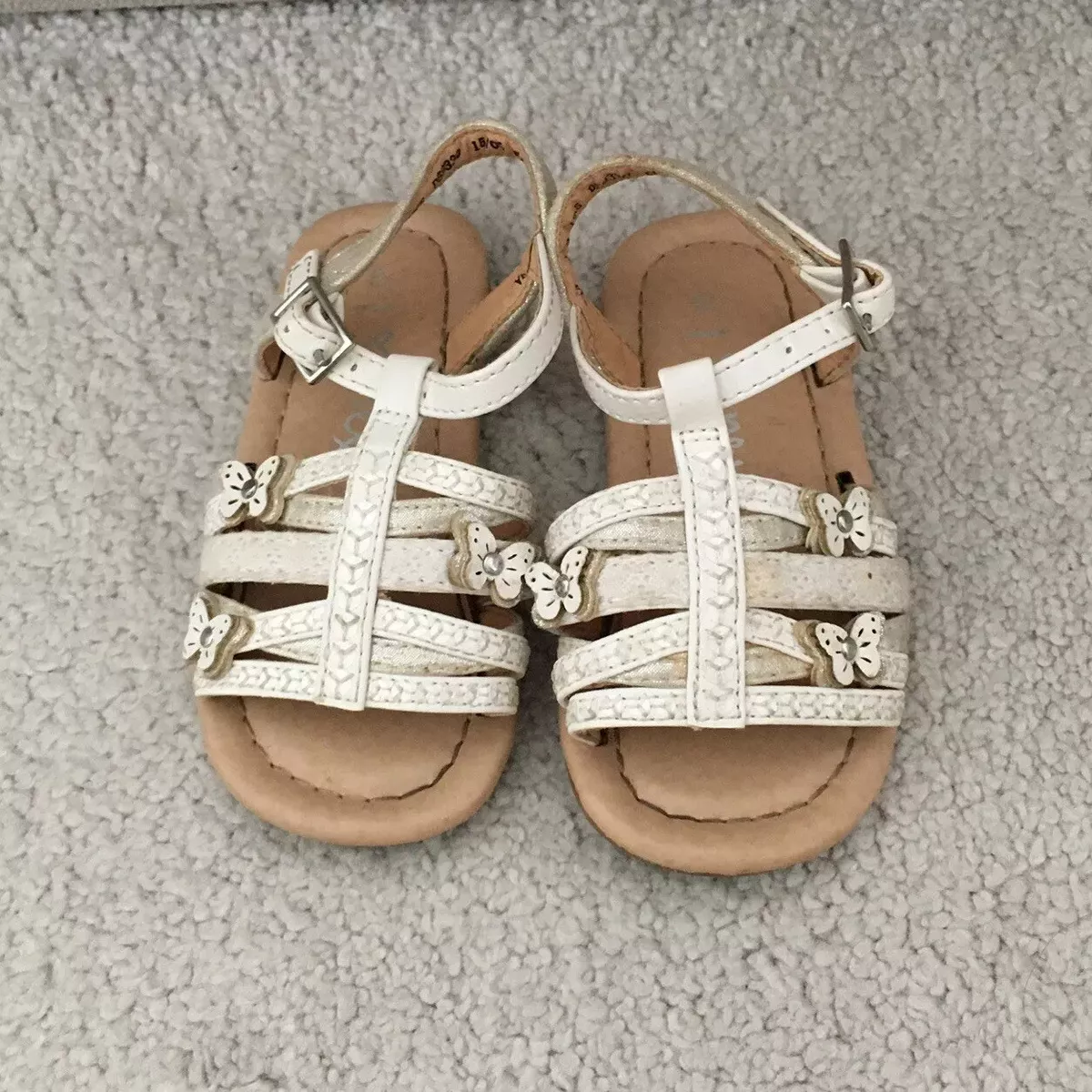 Next White Sandals Size 5 Baby Summer Girls Butterfly Sequin Strap