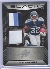 TYJAE SPEARS 2023 PANINI BLACK ROOKIE DUAL PATCH AUTO RC #D 36/99