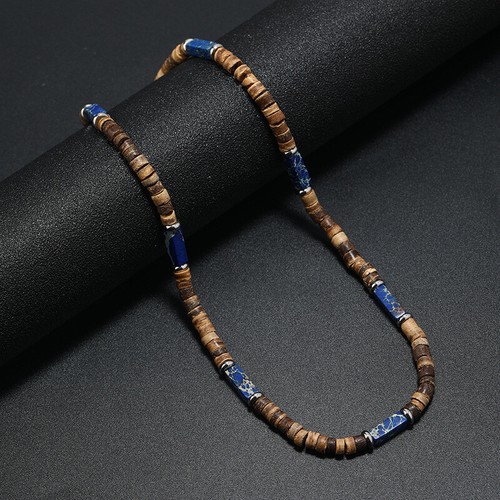 Collar con cuentas de cáscara de coco geométrico tribal étnico bohemia para hombre joyería - Imagen 12 de 115
