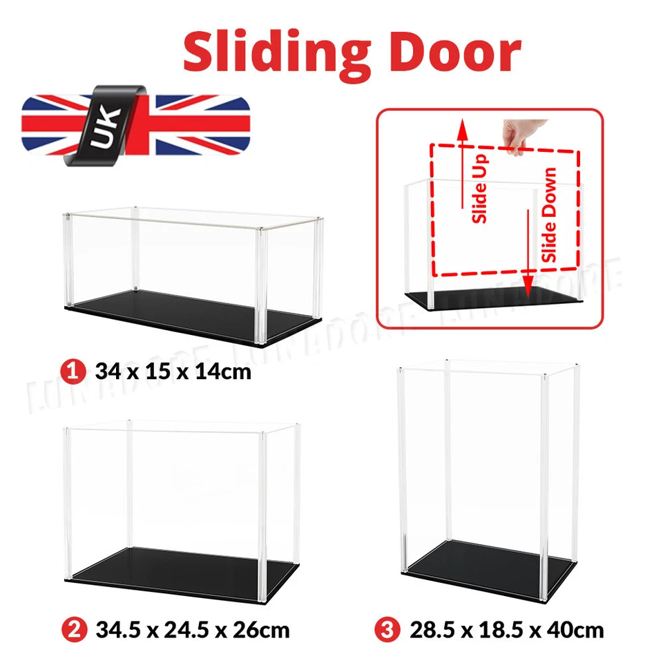 ODORIA Large Display Case Acrylic Box Sliding Door Model Figures Tall Doll High Trophy