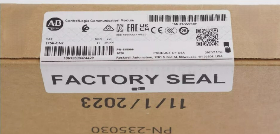 New Factory Sealed AB 1756-CN2 SER C ControlLogix Communications Module